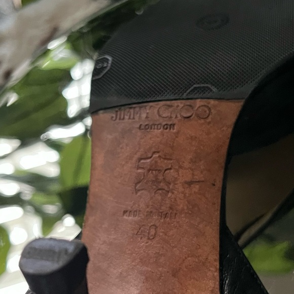 Jimmy Choo Black Leather Kitten Heels - Picture 6 of 8